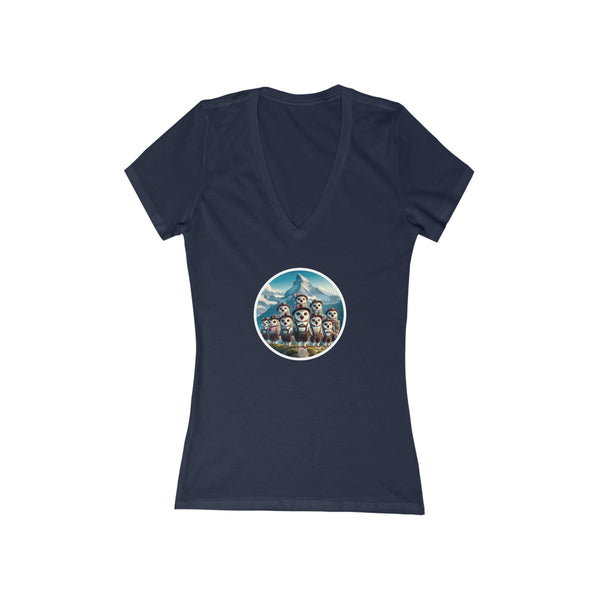 Yodelling Owls - Short Sleeve Deep V-Neck Tee