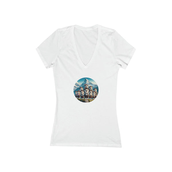 Yodelling Owls - Short Sleeve Deep V-Neck Tee