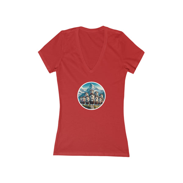 Yodelling Owls - Short Sleeve Deep V-Neck Tee