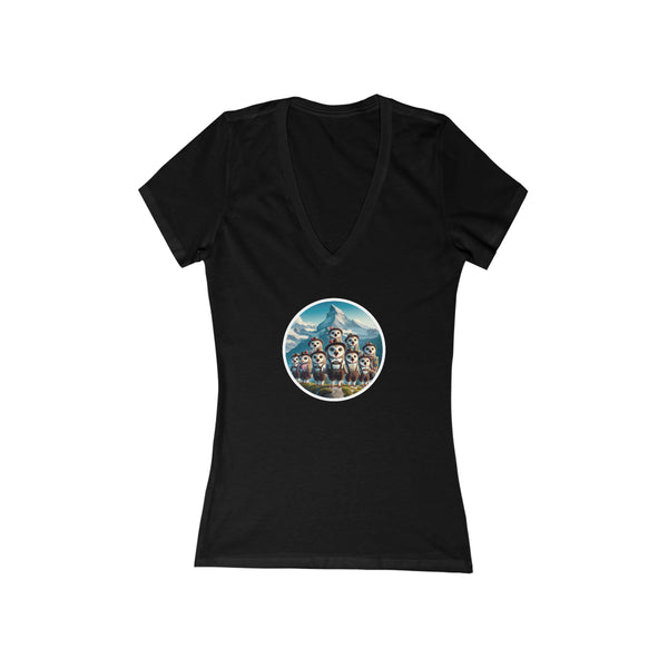Yodelling Owls - Short Sleeve Deep V-Neck Tee