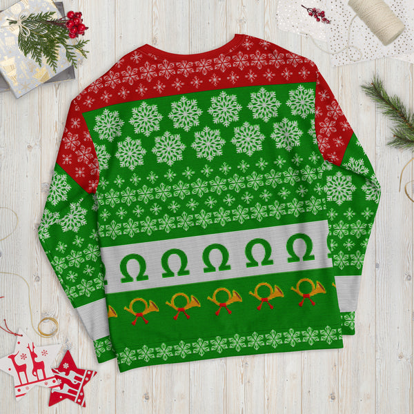 Holiday Fun Will Now Commence - Faux Ugly Christmas Sweater (Printed Sweatshirt)