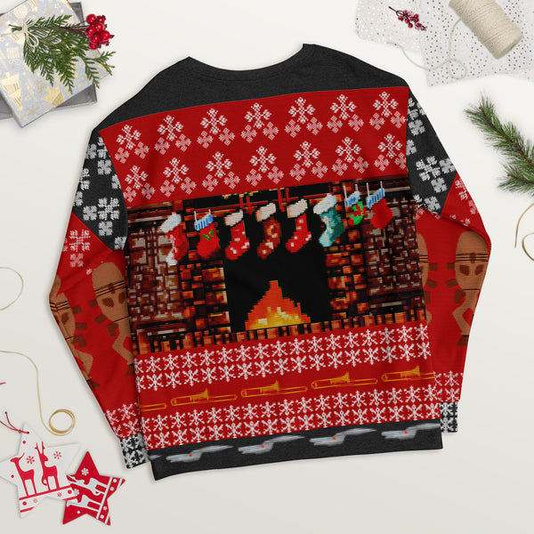 Chestnuts Roasting on an Open Fire Will's - Faux Ugly Christmas Sweater (Printed Sweatshirt)