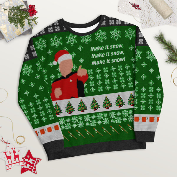 Make it Snow - Faux Ugly Christmas Sweater (Printed Sweatshirt)