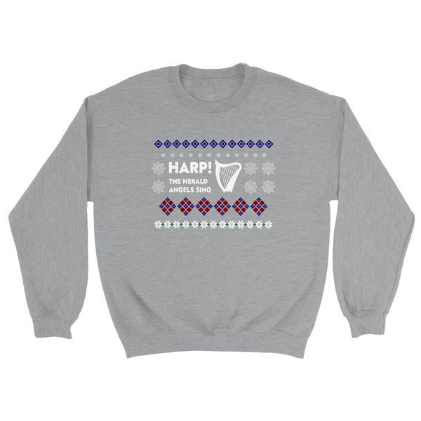 Harp! The Herald Angels Sing - Bargain Ugly Christmas Sweater (Printed Sweatshirt)