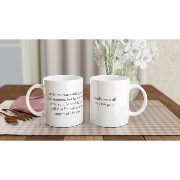 Off on a tan gent - 11oz Ceramic Mug