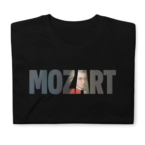 Mozart - Large Text Cutout Portrait - Short-Sleeve T-Shirt