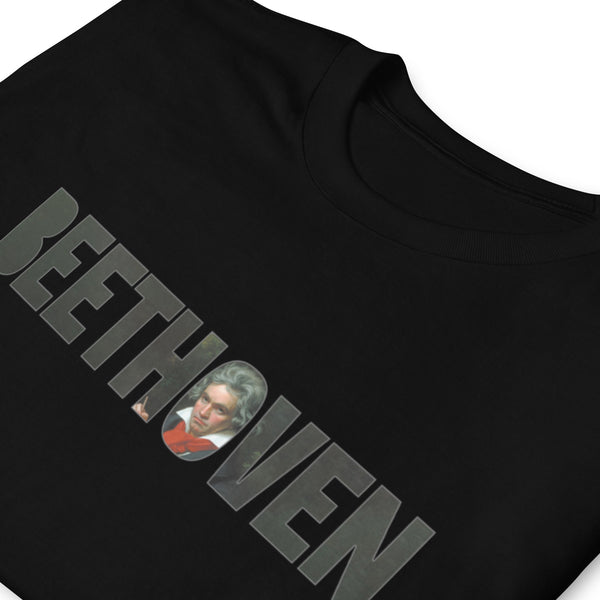 Beethoven - Large Text Cutout Portrait - Short-Sleeve T-Shirt