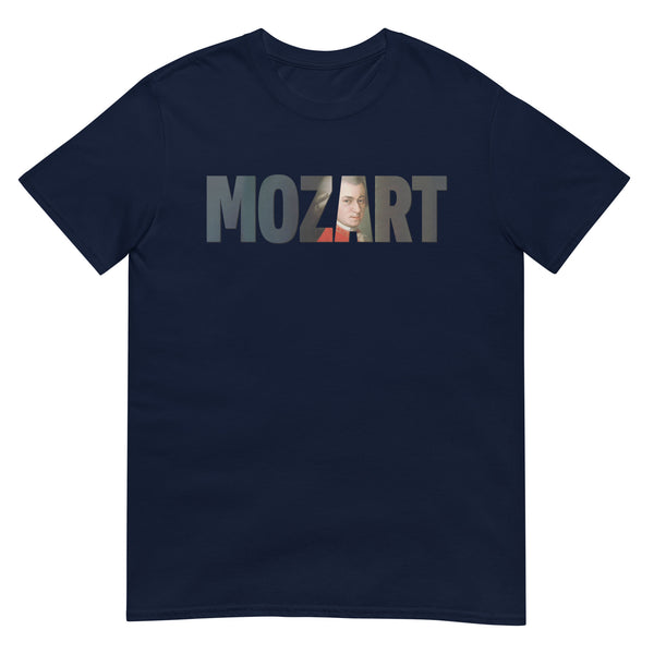 Mozart - Large Text Cutout Portrait - Short-Sleeve T-Shirt