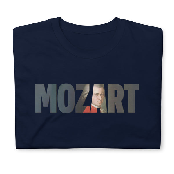 Mozart - Large Text Cutout Portrait - Short-Sleeve T-Shirt
