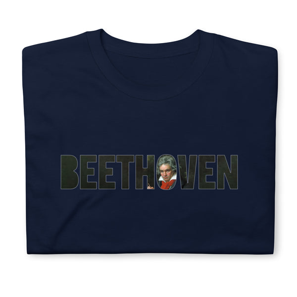 Beethoven - Large Text Cutout Portrait - Short-Sleeve T-Shirt