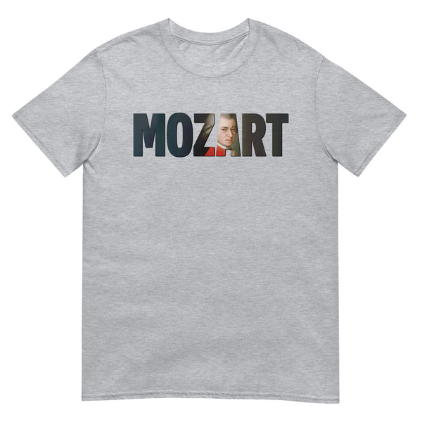 Mozart - Large Text Cutout Portrait - Short-Sleeve T-Shirt
