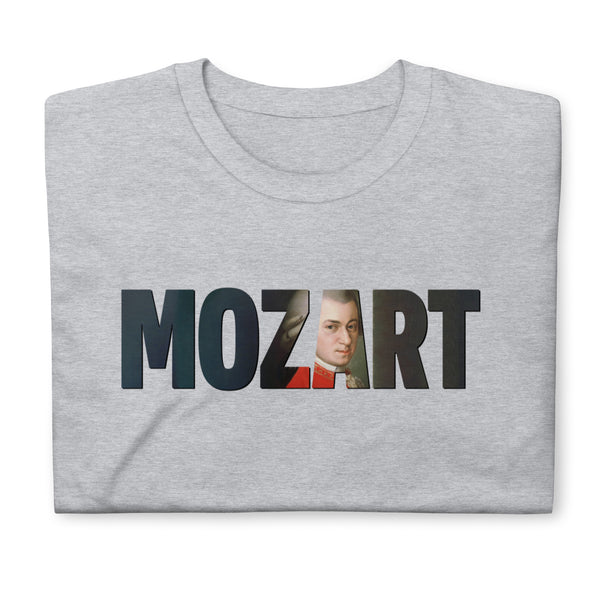 Mozart - Large Text Cutout Portrait - Short-Sleeve T-Shirt