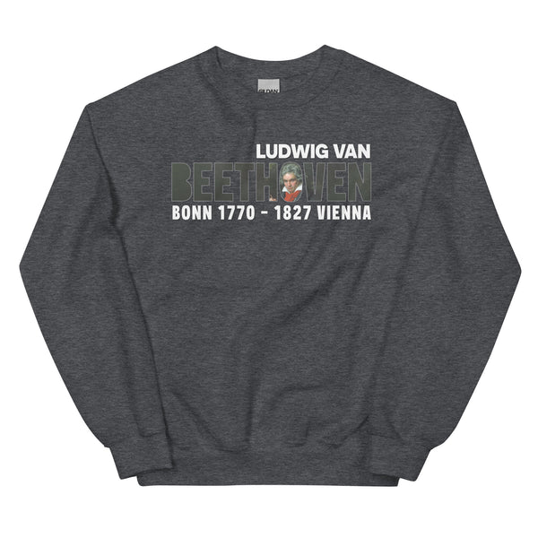 Beethoven - Large Text Cutout Portrait - Sweatshirt