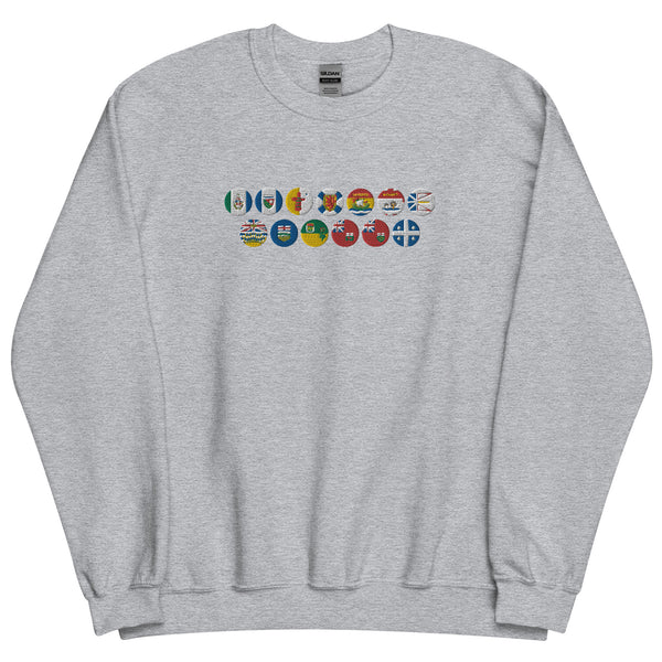 Canadian Provinces & Territories Flags + Sorry - Embroidered Front & Printed Back Sweatshirt