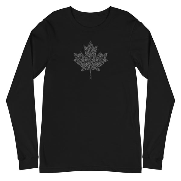 Maple Leaf - 'Sorry' Small Text Pattern - Unisex Long Sleeve T-Shirt
