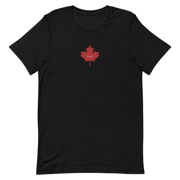 Maple Leaf + 'Sorry' - Embroidered Short-Sleeve Unisex T-Shirt
