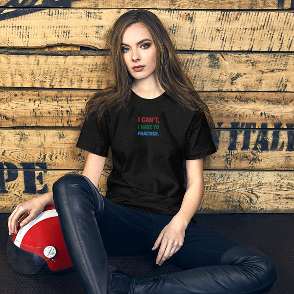 icantihavetopractice - Embroidered Short-Sleeve Unisex T-Shirt