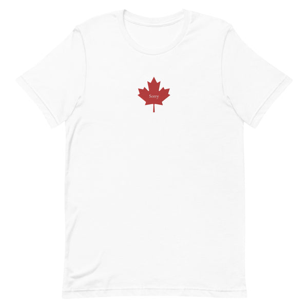 Maple Leaf + 'Sorry' - Embroidered Short-Sleeve Unisex T-Shirt