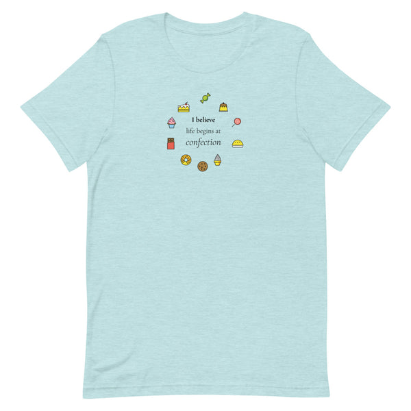 Life Begins at Confection - Printed Short-Sleeve Unisex T-Shirt