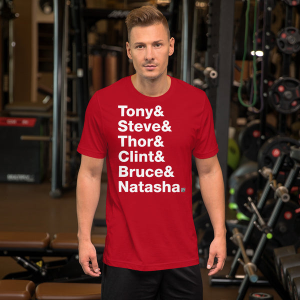 Tony & Steve & Thor & Clint & Bruce & Natasha. - Short-Sleeve T-Shirt