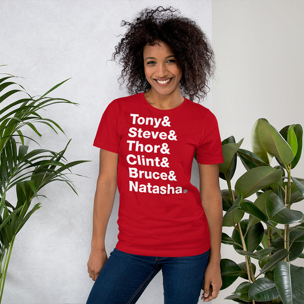 Tony & Steve & Thor & Clint & Bruce & Natasha. - Short-Sleeve T-Shirt