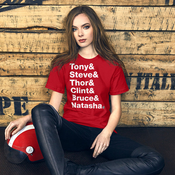 Tony & Steve & Thor & Clint & Bruce & Natasha. - Short-Sleeve T-Shirt