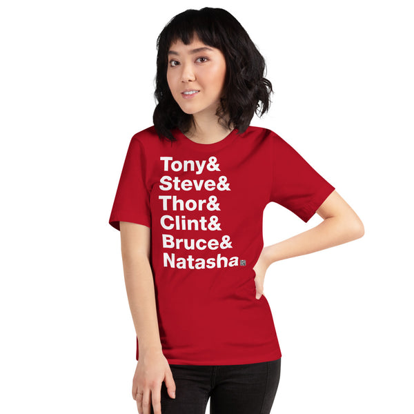 Tony & Steve & Thor & Clint & Bruce & Natasha. - Short-Sleeve T-Shirt