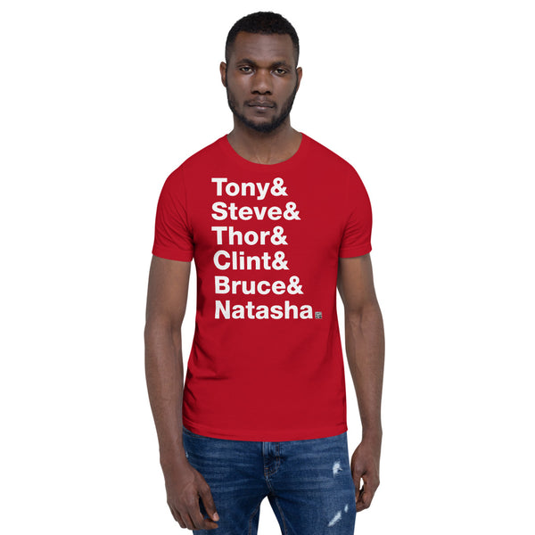 Tony & Steve & Thor & Clint & Bruce & Natasha. - Short-Sleeve T-Shirt