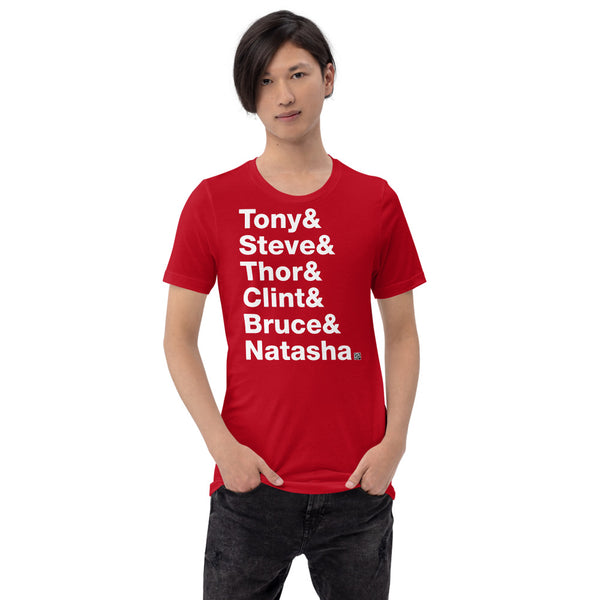 Tony & Steve & Thor & Clint & Bruce & Natasha. - Short-Sleeve T-Shirt