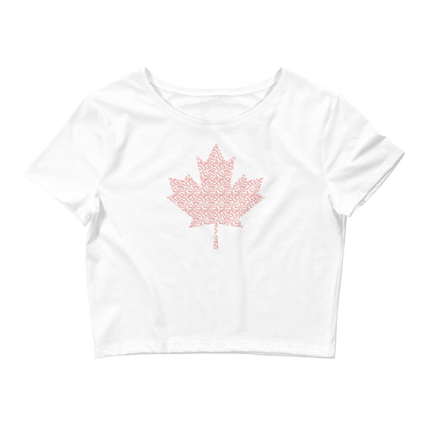 Maple Leaf - 'Sorry' Small Text Pattern - Women’s Crop T-shirt