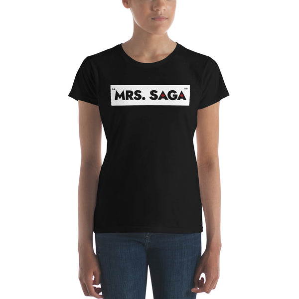 Mrs. Saga - Women's Short Sleeve T-shirt (Maple Leaf Back)