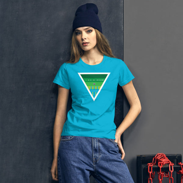 ICIH2P - Brass Valves - Green Triangle - Women's Short Sleeve T-shirt