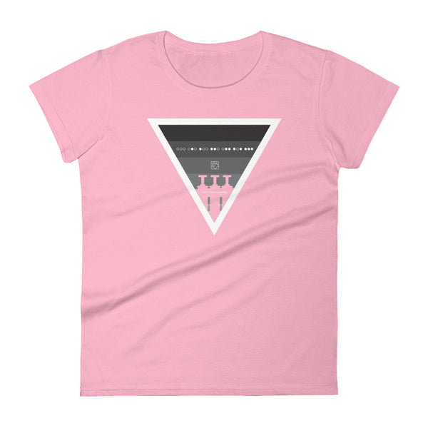 ICIH2P - Brass Valves - Grayscale Triangle - Women's Short Sleeve T-shirt