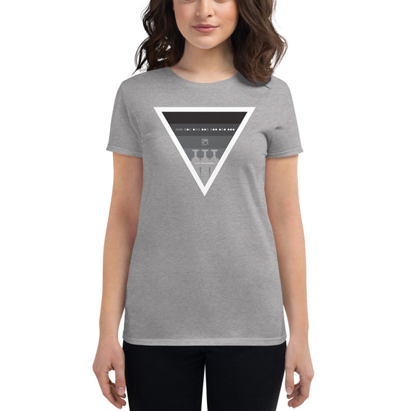 ICIH2P - Brass Valves - Grayscale Triangle - Women's Short Sleeve T-shirt
