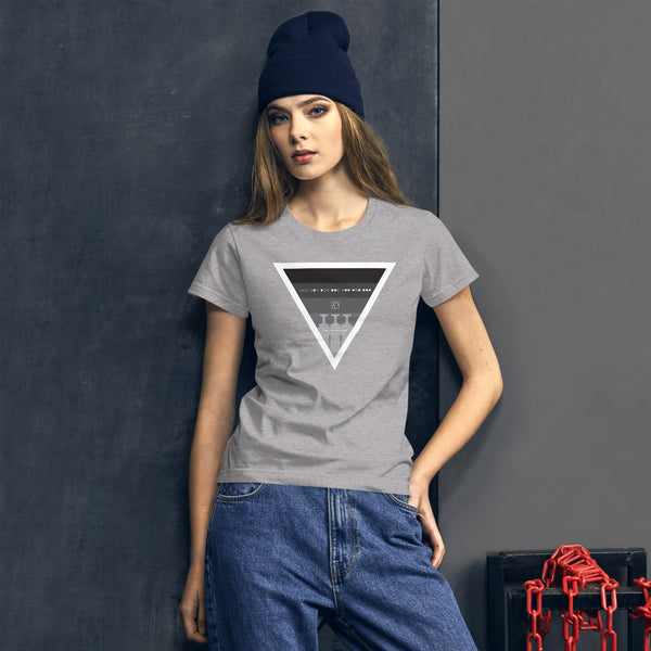 ICIH2P - Brass Valves - Grayscale Triangle - Women's Short Sleeve T-shirt