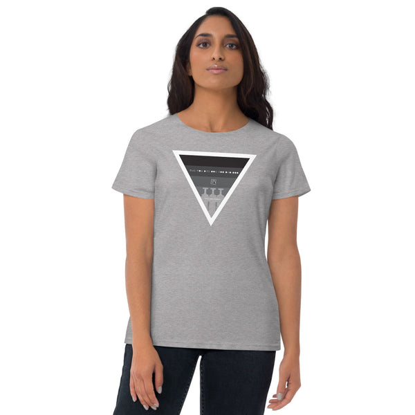 ICIH2P - Brass Valves - Grayscale Triangle - Women's Short Sleeve T-shirt