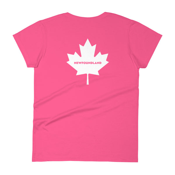Newfinland - Women's Short Sleeve T-shirt (Maple Leaf Back)