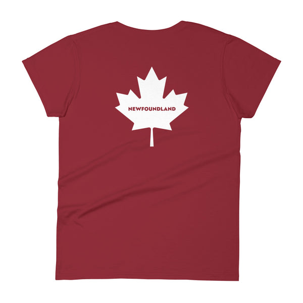 Newfinland - Women's Short Sleeve T-shirt (Maple Leaf Back)
