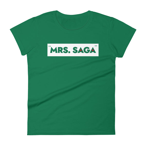 Mrs. Saga - Women's Short Sleeve T-shirt (Maple Leaf Back)