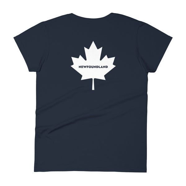 Newfinland - Women's Short Sleeve T-shirt (Maple Leaf Back)