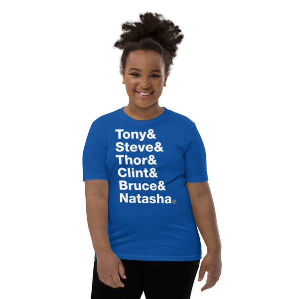 Tony & Steve & Thor & Clint & Bruce & Natasha - Kids Short Sleeve T-Shirt