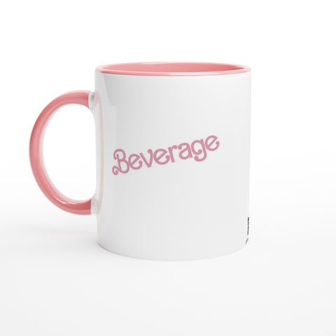 Beverage - Summer 2023 - White 11oz Ceramic Mug with Pink Highlights
