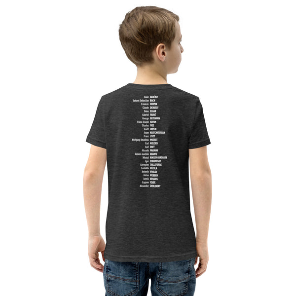 Composer Alphabet Kids Short Sleeve T-Shirt