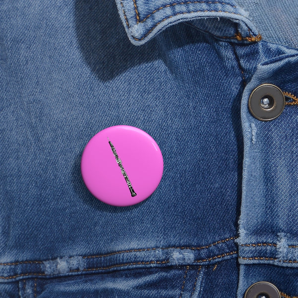 Oboe Silhouette - Pink Pin Buttons