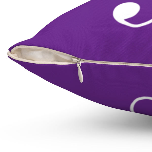 Purple Treble Clef Square Pillow - Silhouette