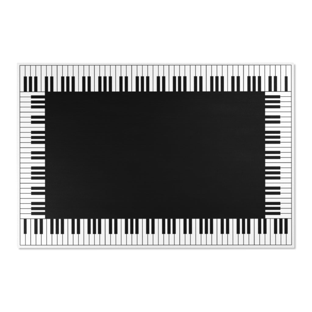 Piano Keyboard Area Rugs (Plain, Black Centre)