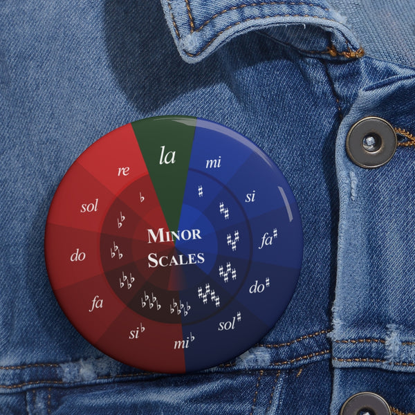 Circle of Fifths - Minor Scales - Solfeggio - 3" Pin Button