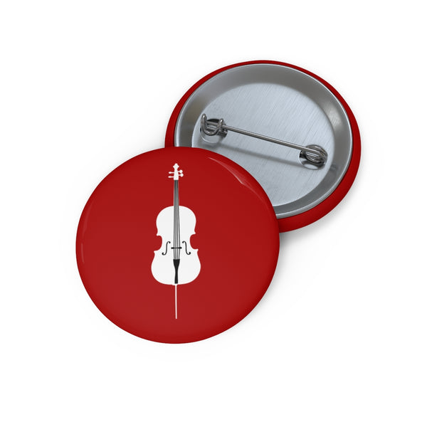 Cello Silhouette - Red Pin Buttons