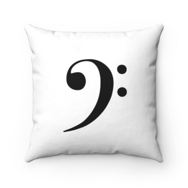 Bass Clef Square Pillow - Black Silhouette