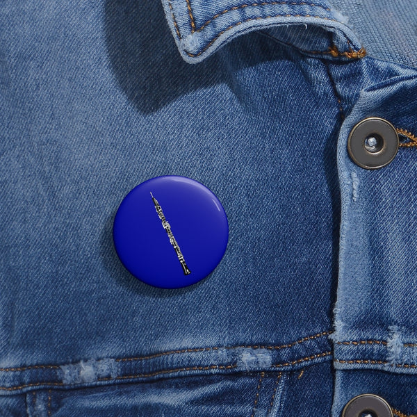 Oboe Silhouette - Blue Pin Buttons